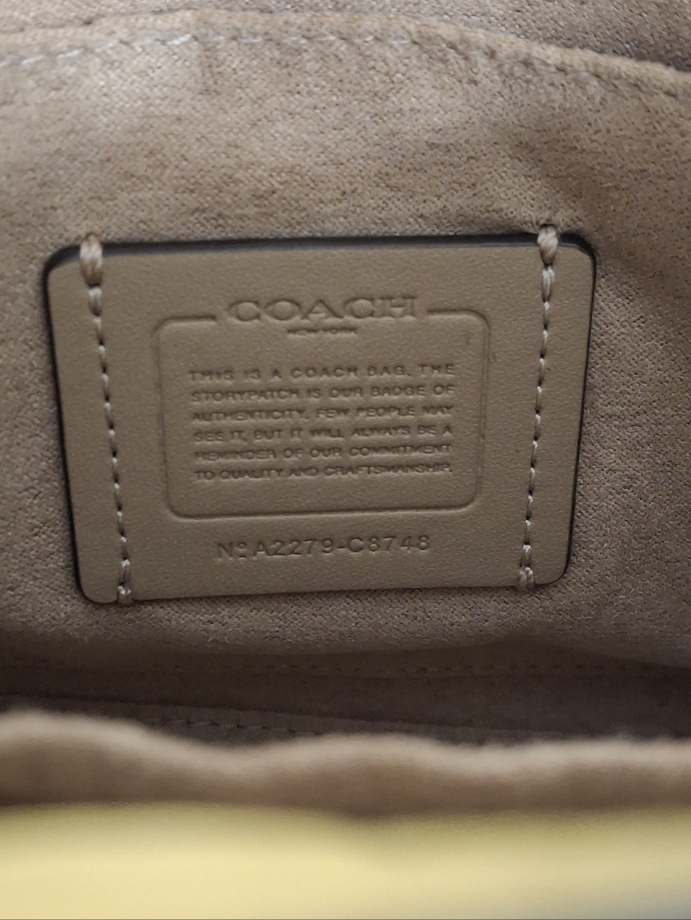 Coach Mini Crossbody In Colorblock Retro Yellow/ Chalk EUC - Picture 6 of 6